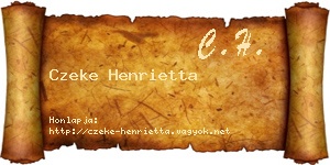 Czeke Henrietta névjegykártya